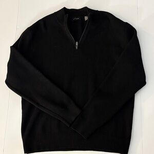 Tahari Men's Black Half-Zip Knit Sweater Pullover